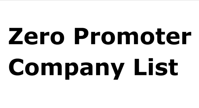Zero Promoter Holding Stocks Company List